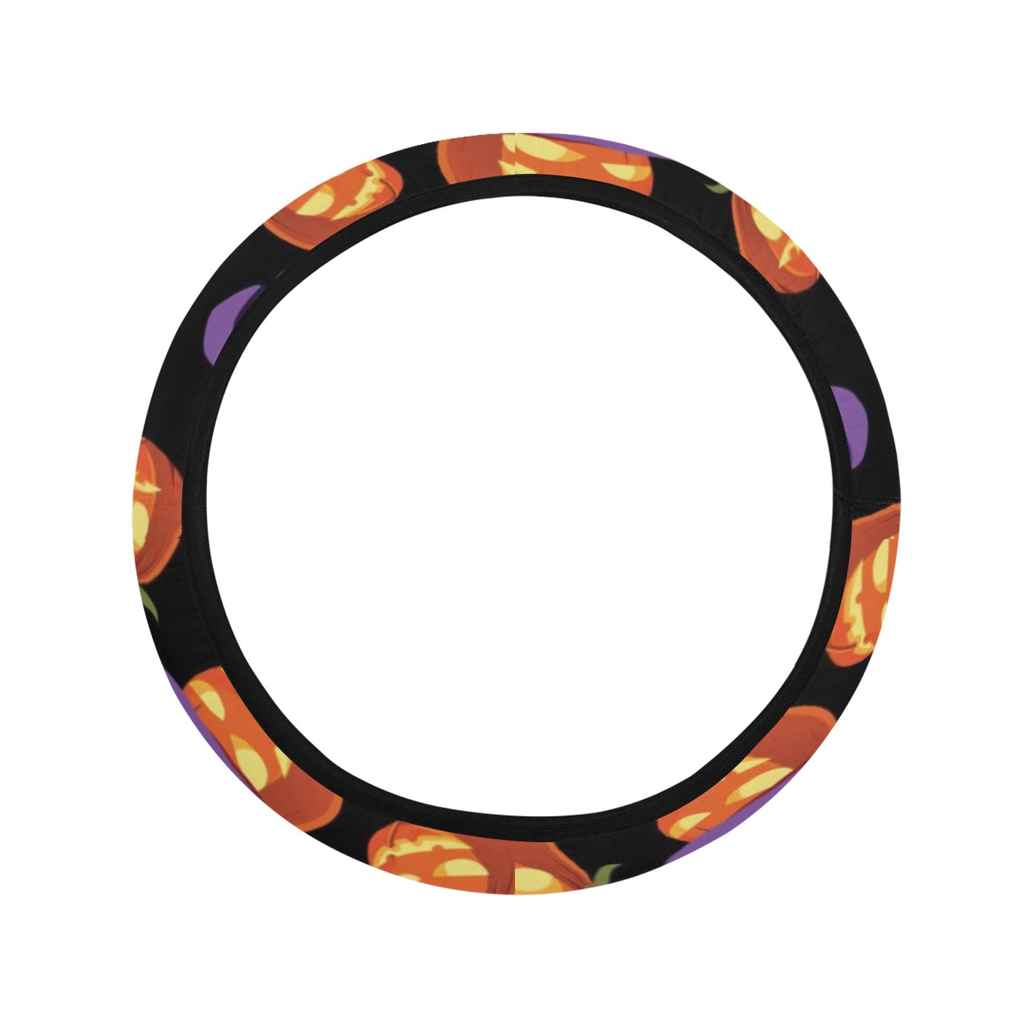 Witch Pumpkin Halloween Print LKS302 Steering Wheel Cover with Elastic Edge