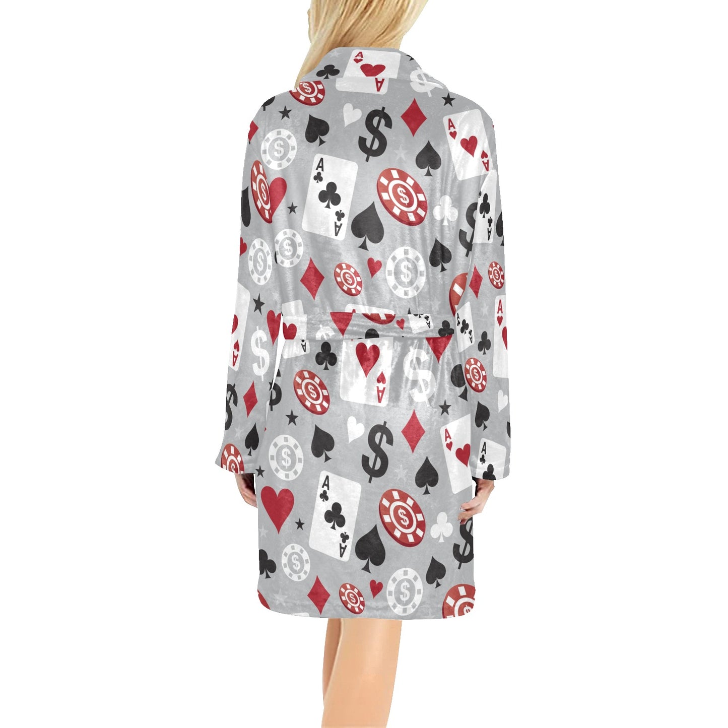 Casino Pattern Print Design 01 Women's Fleece Robe