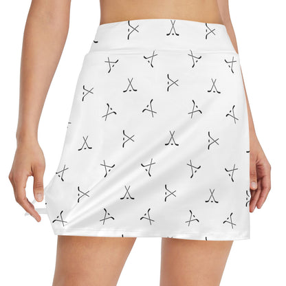 Hockey Print Design LKS304 17" Golf & Pickleball Skort with Pockets