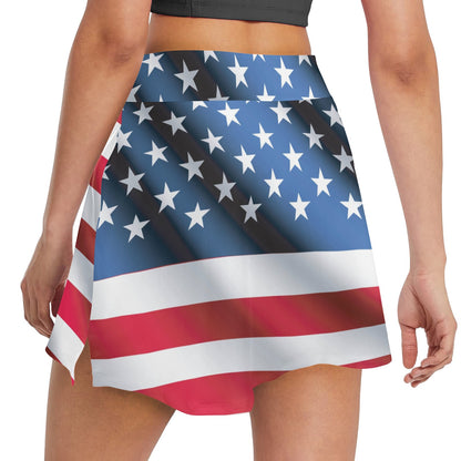 American flag Classic 17" Golf & Pickleball Skort with Pockets
