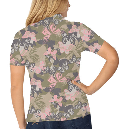 Butterfly camouflage Women's Polo Shirt