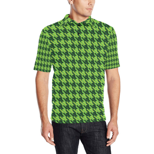 St Patricks Day Houndstooth Pattern Print LKS301 Men Polo Shirt