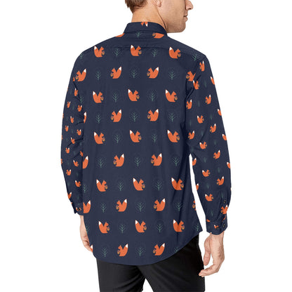 Squirrel Print Design LKS303 Men's Long Sleeve Dress Shirt
