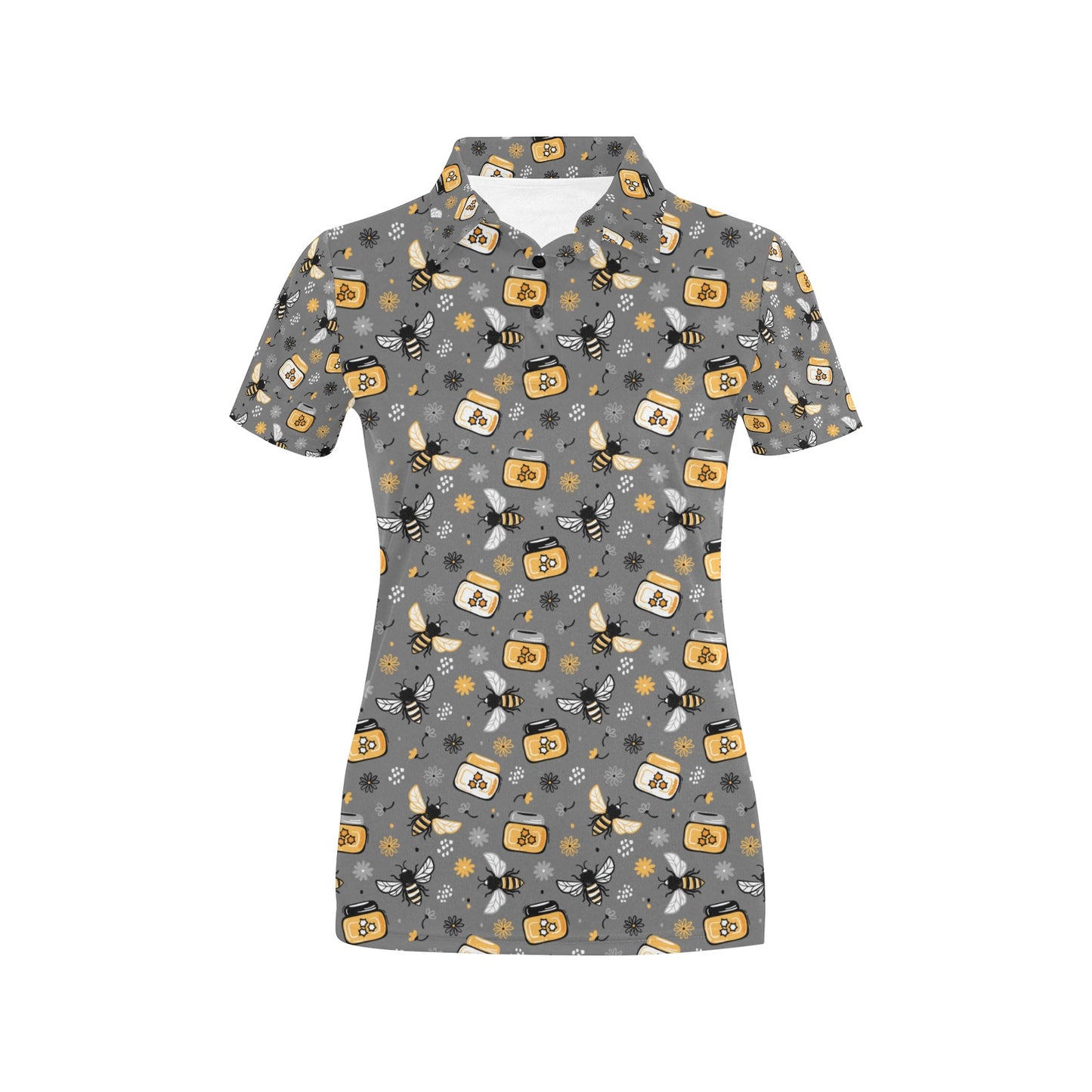 Honey Bee Print Design LKS301 Women's Polo Shirt
