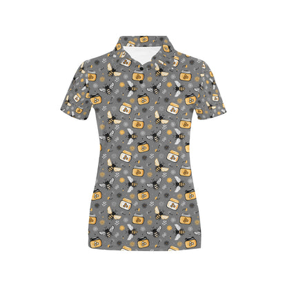 Honey Bee Print Design LKS301 Women's Polo Shirt