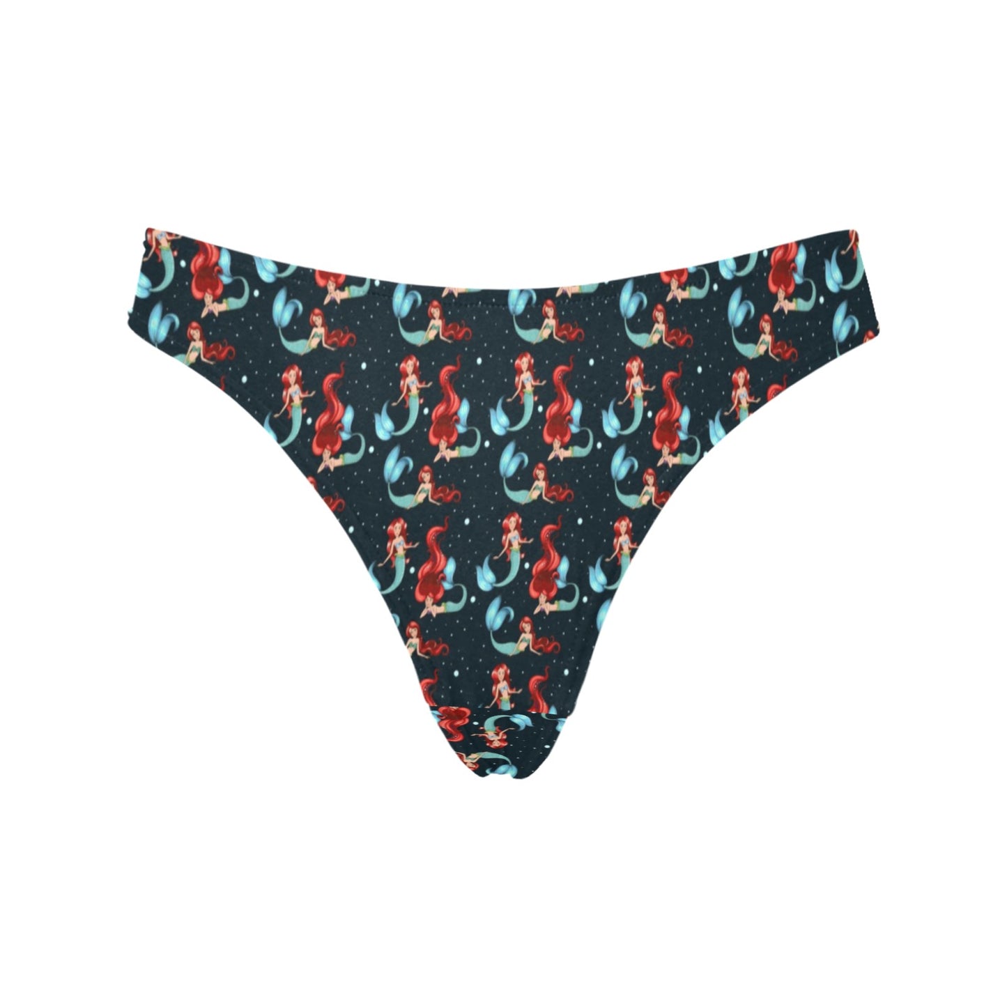 Mermaid Girl Themed Design Print Women's Thongs