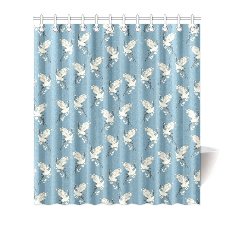 Crane Pattern Print Design 05 Shower Curtain