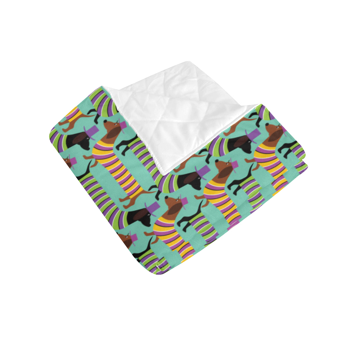 Dachshund Pattern Print Design 05 Premium Quilt