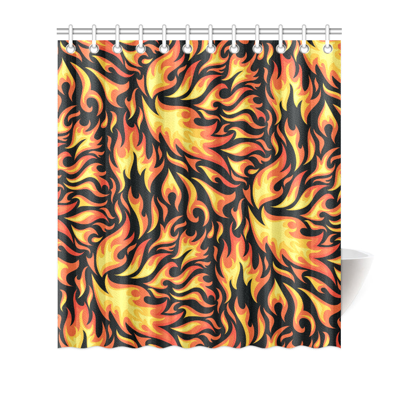 Flame Fire Design Pattern Shower Curtain