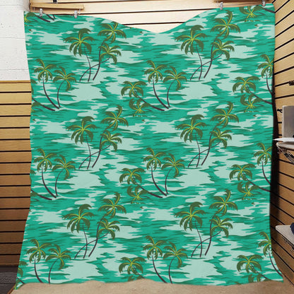 Palm Tree Pattern Print Design A01 Premium Quilt