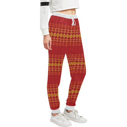 Southwest Red Gold Design Themed Print Unisex Sweatpants