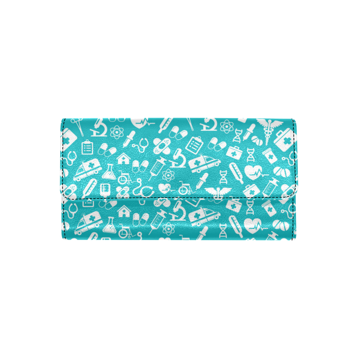 Medical Pattern Print Design 04 Women's Trifold Wallet