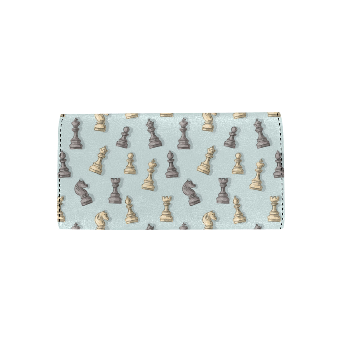 Chess Pattern Print Design 02 Women's Trifold Wallet