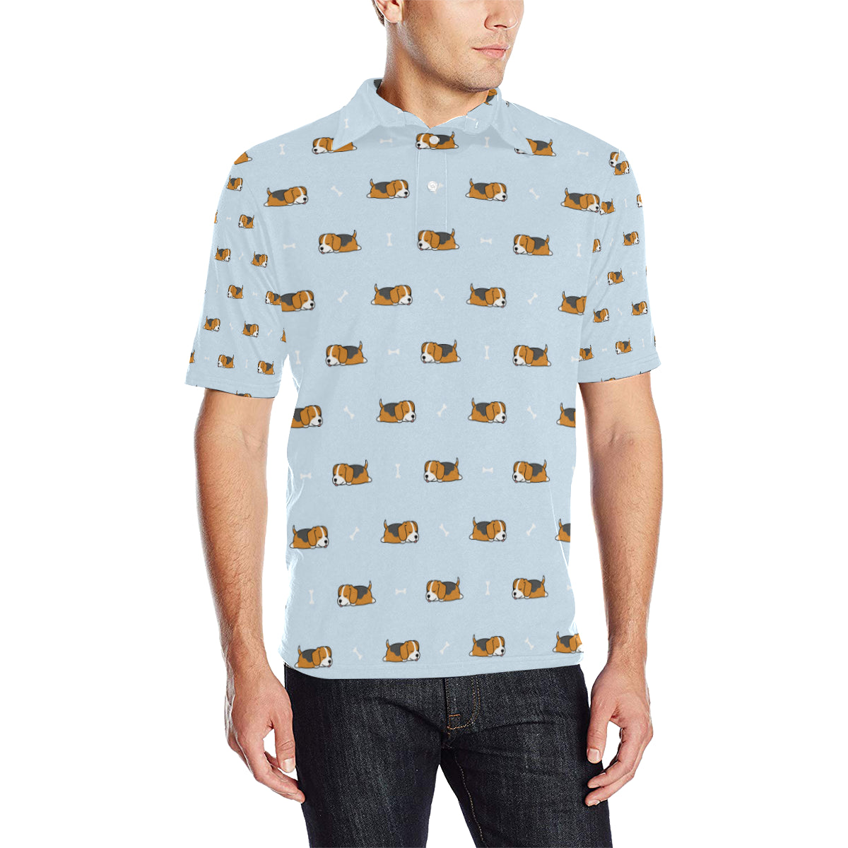 Beagle Pattern Print Design 06 Men Polo Shirt