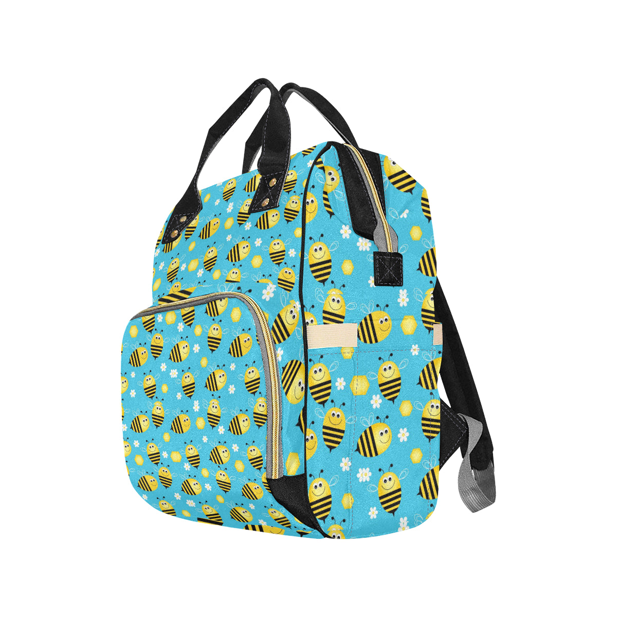 Bee Pattern Print Design BEE06 Diaper Bag Backpack