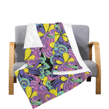 Psychedelic Pattern Print Design A04 Premium Quilt