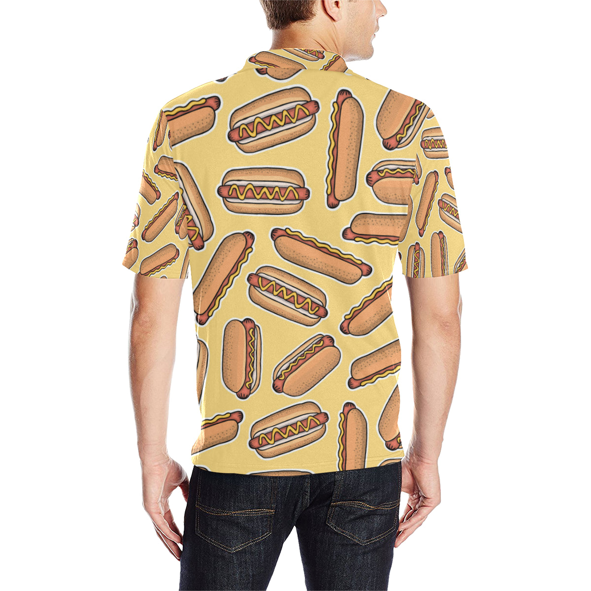 Hot Dog Pattern Print Design 01 Men Polo Shirt