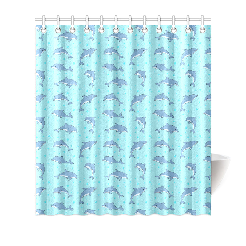 Dolphin Baby Cute Print Pattern Shower Curtain