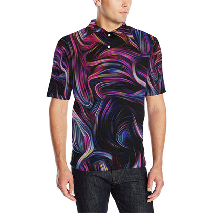 Liquid Pattern Print Design 01 Men Polo Shirt