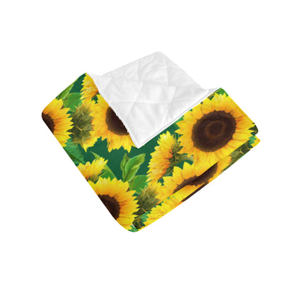 Sunflower Pattern Print Design SF02 Premium Quilt