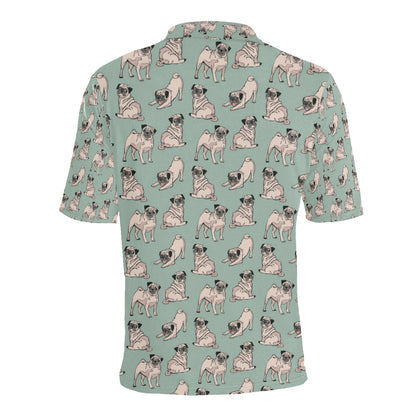 Pug Pattern Print Design A01 Men Polo Shirt
