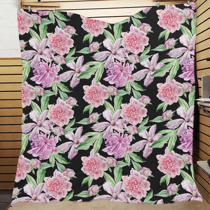 Peony Pattern Print Design PE08 Premium Quilt