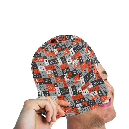 Music Note Design Themed Print Snapback Cap