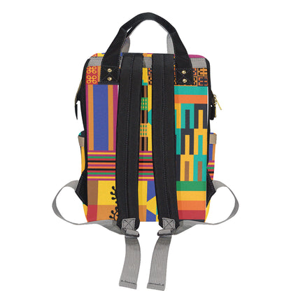 Kente Pattern Print Design 03 Diaper Bag Backpack