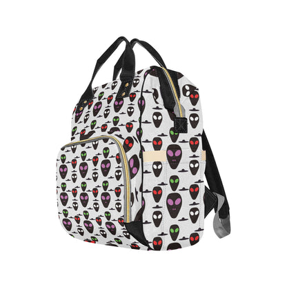 Alien Pattern Print Design 06 Diaper Bag Backpack