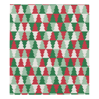 Christmas Tree Pattern Print Design 01 Premium Quilt