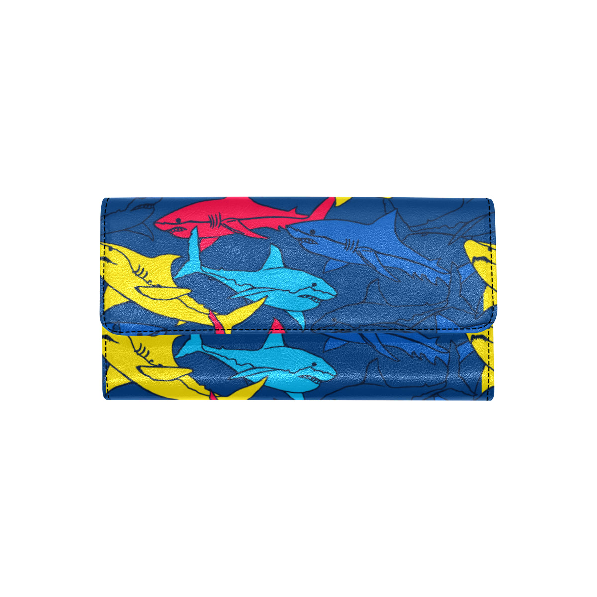 Shark Color Pattern Women's Trifold Wallet