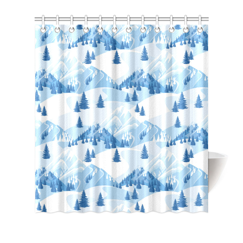 Mountain Pattern Print Design 03 Shower Curtain