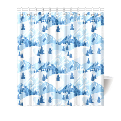Mountain Pattern Print Design 03 Shower Curtain