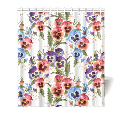 Pansy Pattern Print Design PS06 Shower Curtain