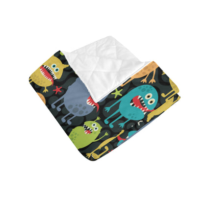 Monster Pattern Print Design 01 Premium Quilt