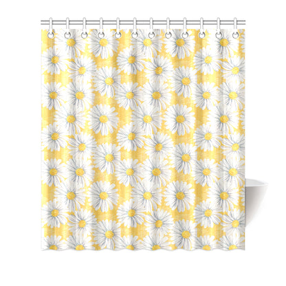 Daisy Yellow Watercolor Print Pattern Shower Curtain