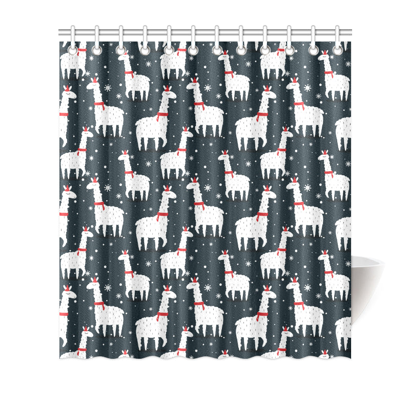 Alpaca Pattern Print Design 04 Shower Curtain