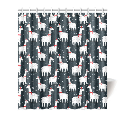Alpaca Pattern Print Design 04 Shower Curtain