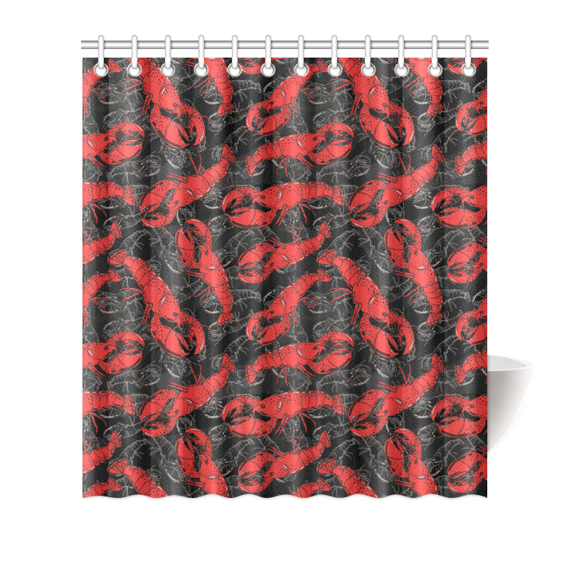 Lobster Pattern Print Design 04 Shower Curtain