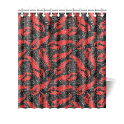 Lobster Pattern Print Design 04 Shower Curtain