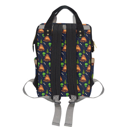 Camfire marshmallow Camping Design Print Diaper Bag Backpack