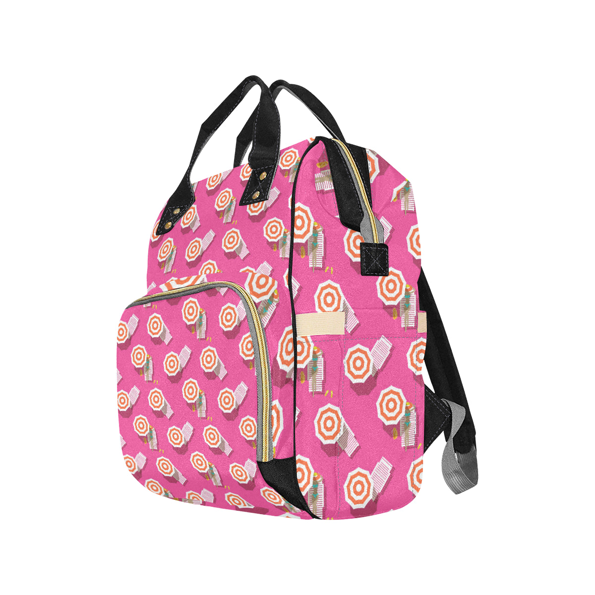 Beach Top View Umbrella Theme Diaper Bag Backpack