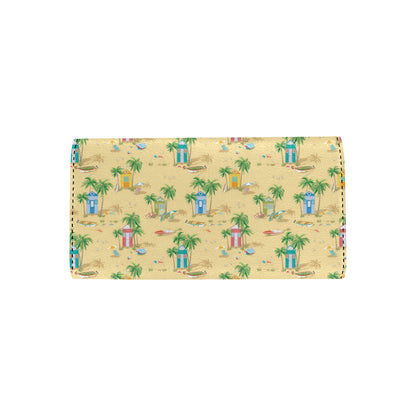 Beach Themed Pattern Print Design 01 Women's Trifold Wallet