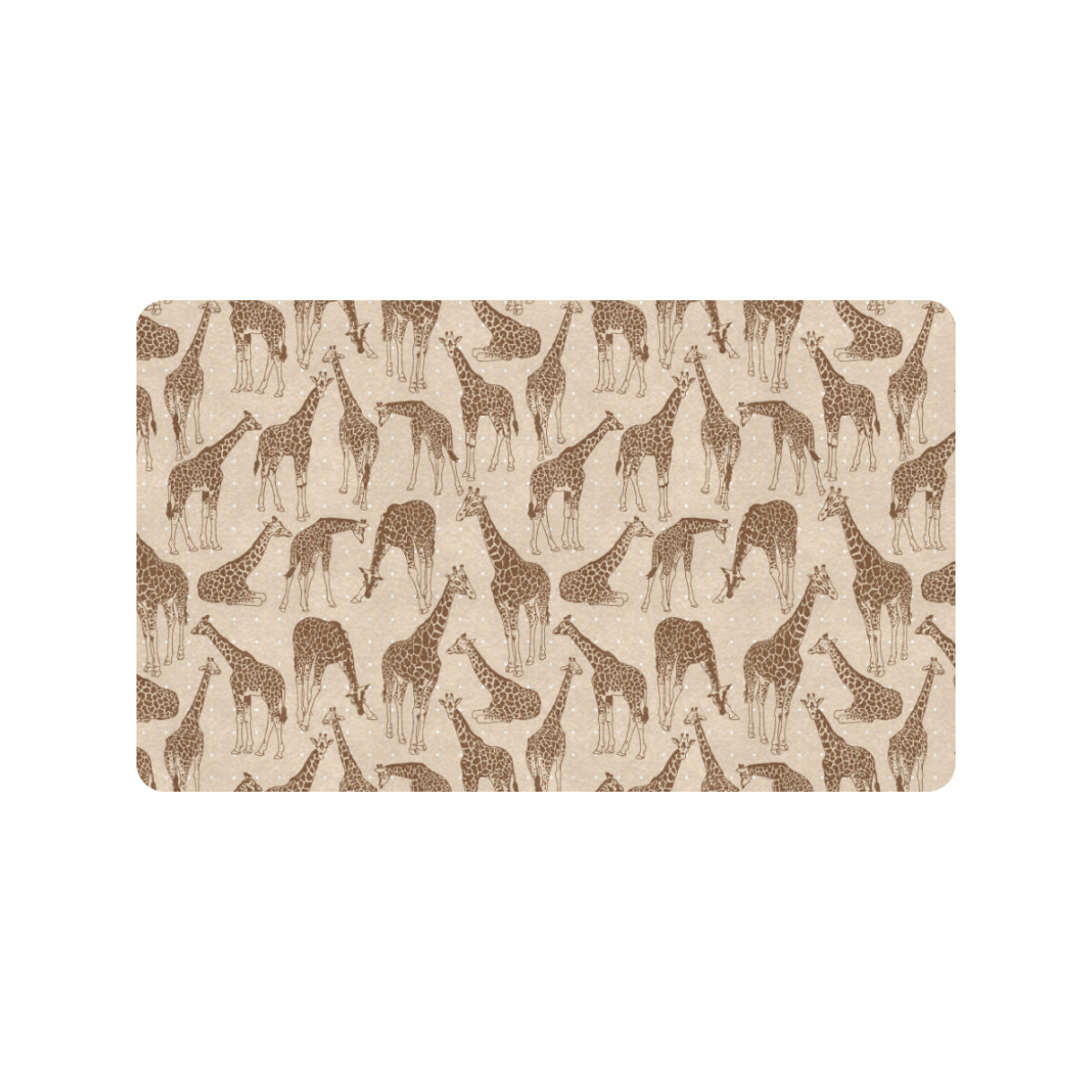 Giraffe Pattern Design Print Rubber Doormat