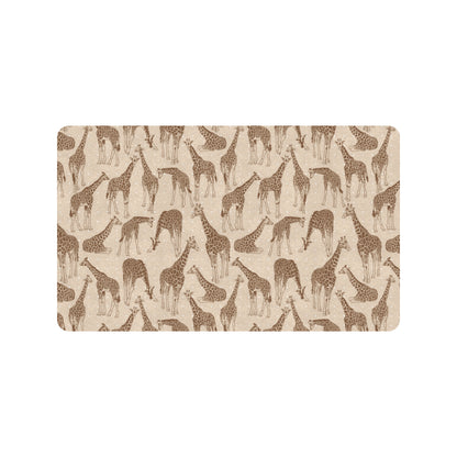 Giraffe Pattern Design Print Rubber Doormat