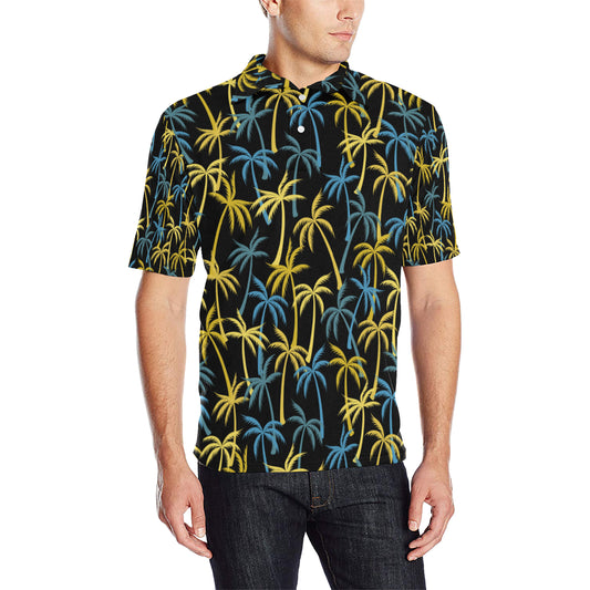 Palm Tree Pattern Men Polo Shirt