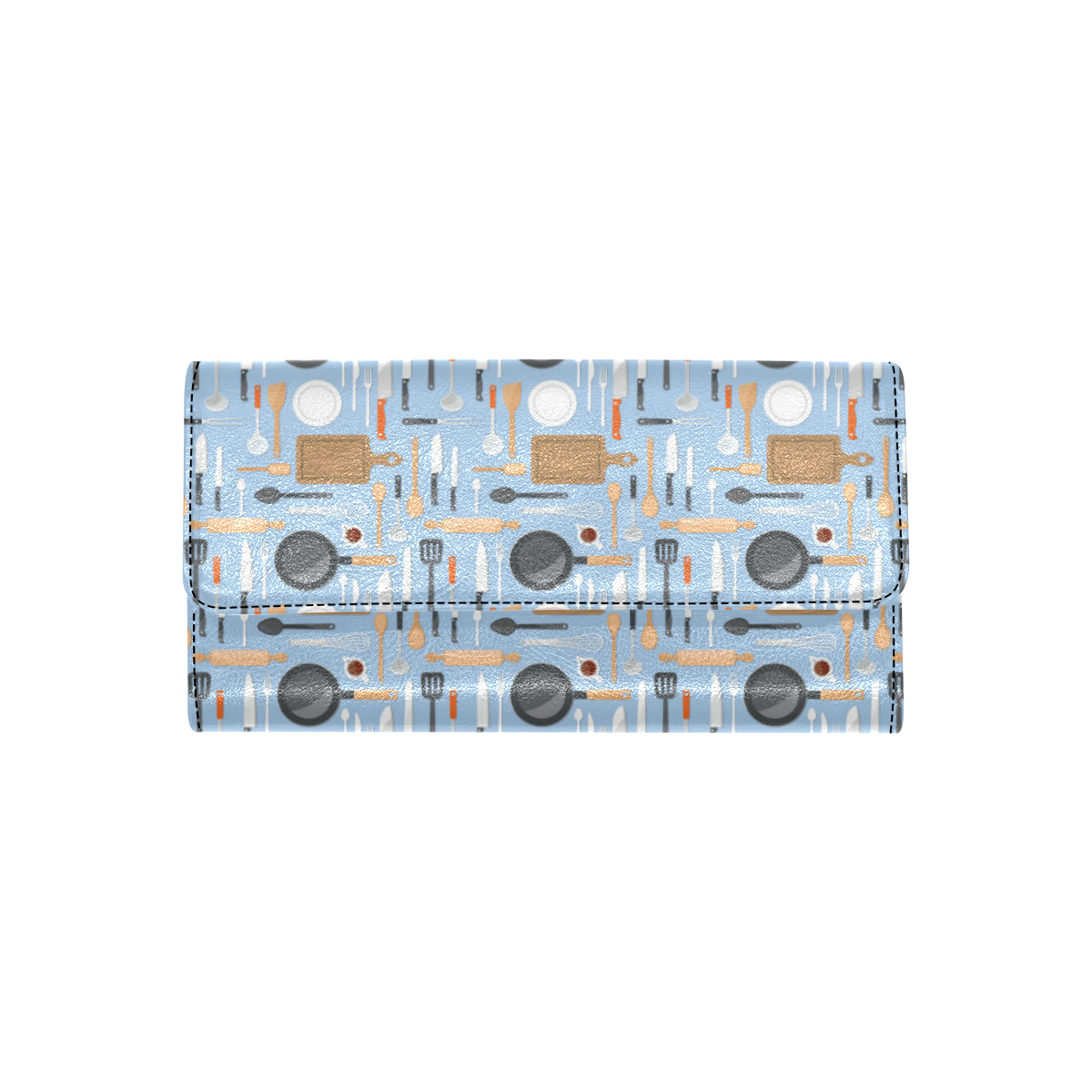 Cooking Kitchen Tools Pattern Print Design 02 Women's Trifold Wallet