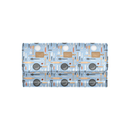 Cooking Kitchen Tools Pattern Print Design 02 Women's Trifold Wallet