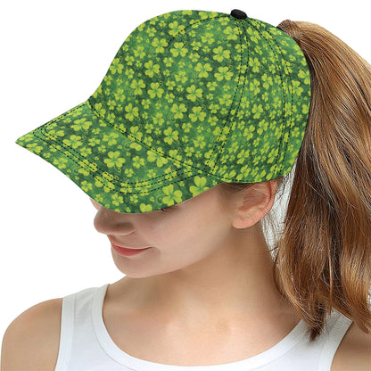 Shamrock Clover Print Snapback Cap