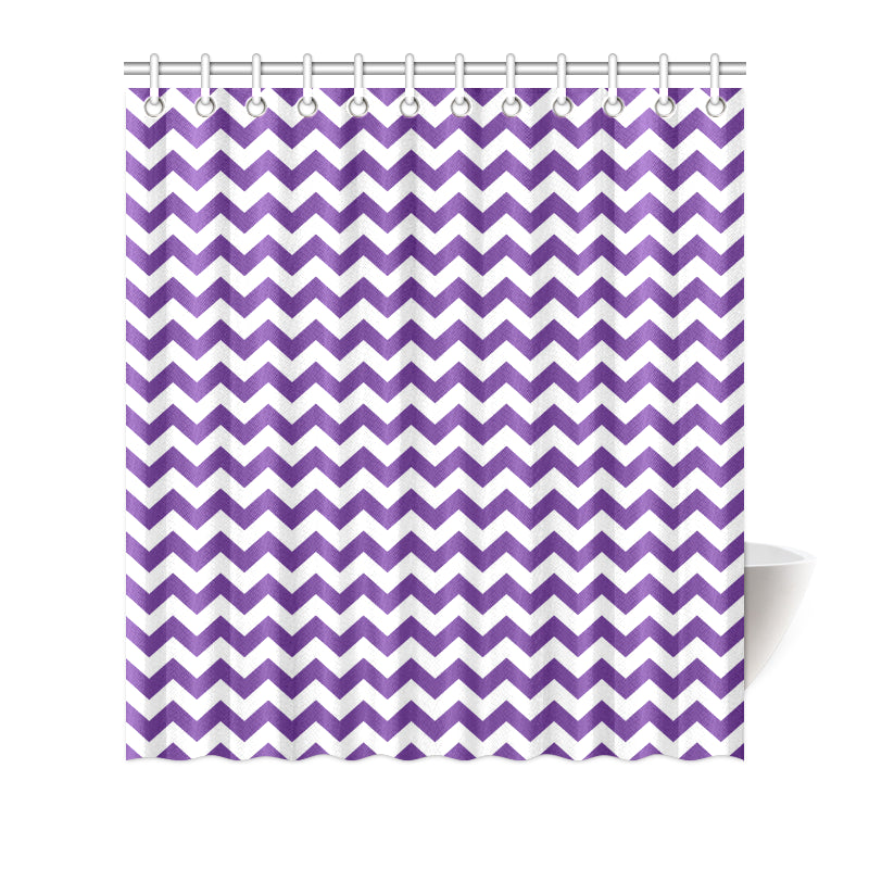Chevron Purple Pattern Print Design 03 Shower Curtain